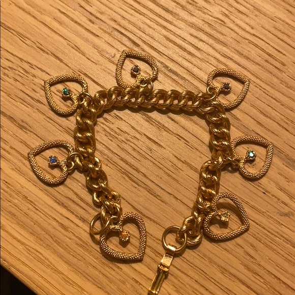 Heart and gems charm bracelet Vintage - Picture 1 of 1